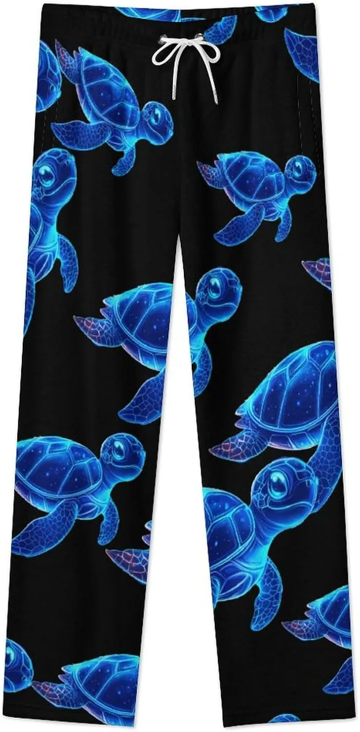 Hawaiian Sea Turtle Women's Pajama Pants Fleece Warm Pj Bottoms Sleepwear Lounge Pants Loungewear