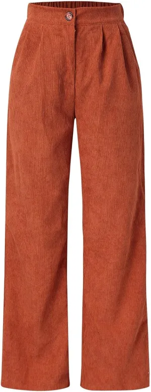 High Waist Cord Wide Leg Pants Straight Trousers Women Big Size Corduroy Pants Womens Clothes Plus Size