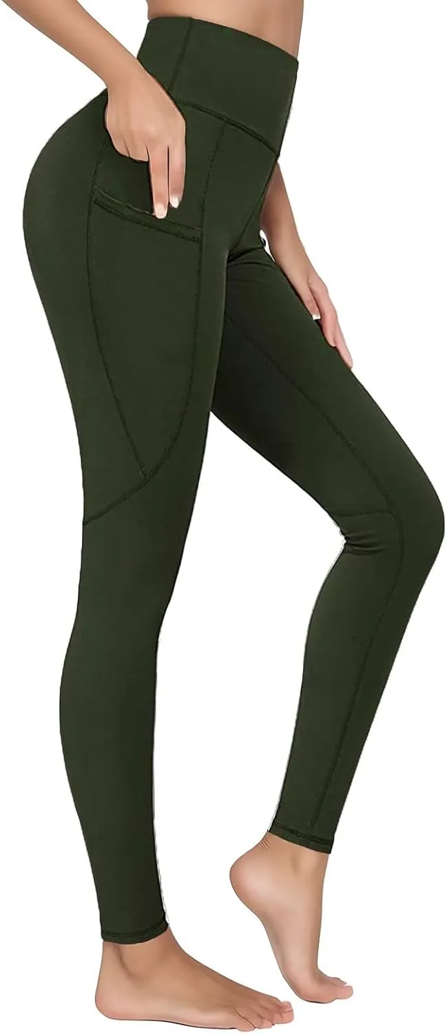 High Waist Workout Pants for Women Tummy Control Yoga Leggings Stretch Soft Thights Leggings with Pockets