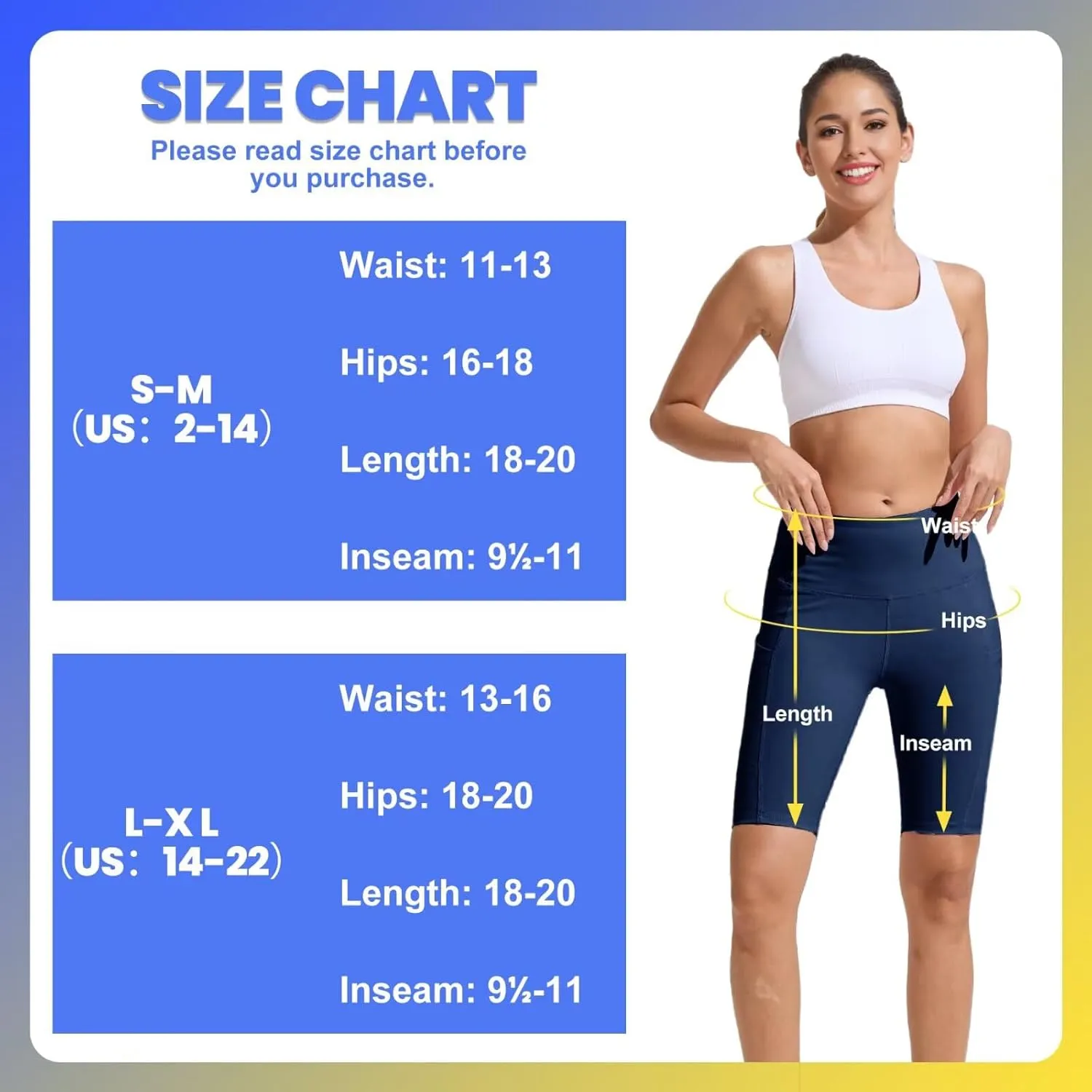 HIGHDAYS 5 Biker Shorts for Women with Pockets-High Waist Tummy Control Spandex Workout Yoga Running Gym Activewear