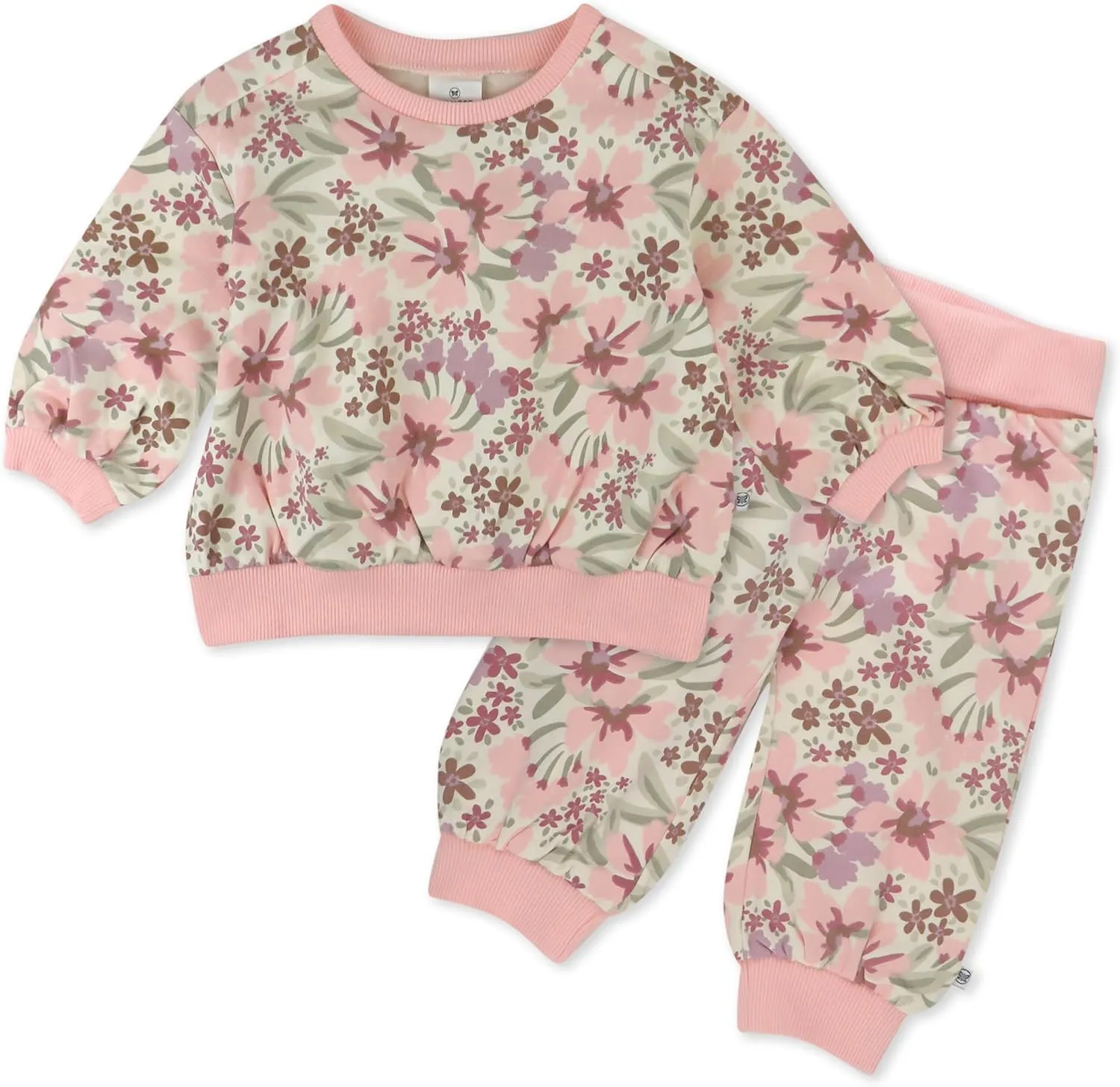 HonestBaby 2-Pack Crewneck Sweatshirt and Sweatpant Set 100% Organic Cotton for Toddler, Baby Boys, Girls