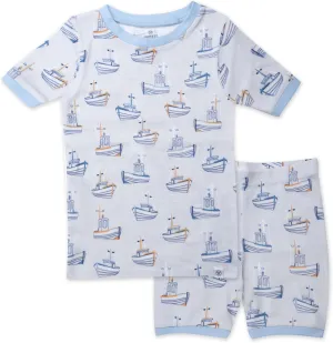 HonestBaby 2-Pack Short Sleeve Pajamas 100% Organic Cotton for Baby Boys, Unisex