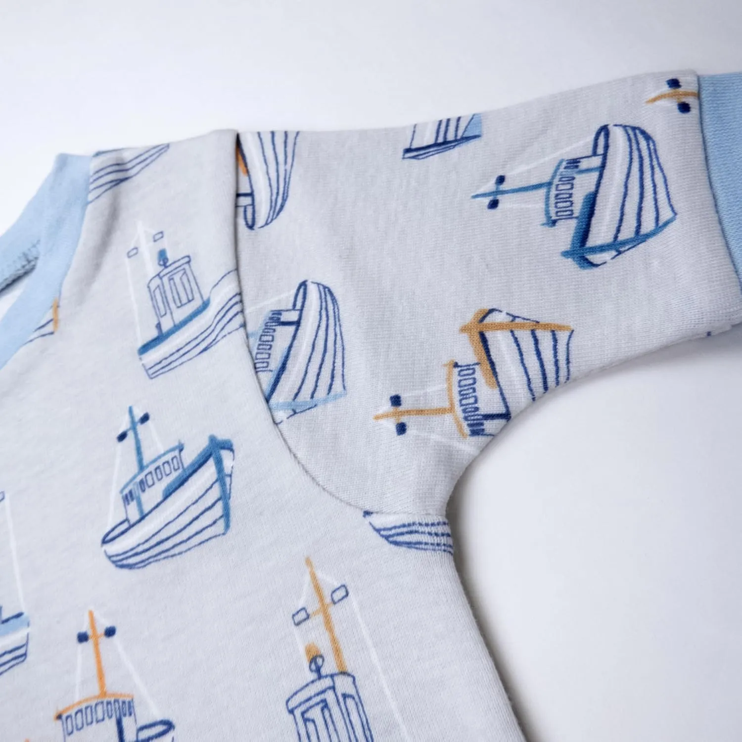 HonestBaby 2-Pack Short Sleeve Pajamas 100% Organic Cotton for Baby Boys, Unisex