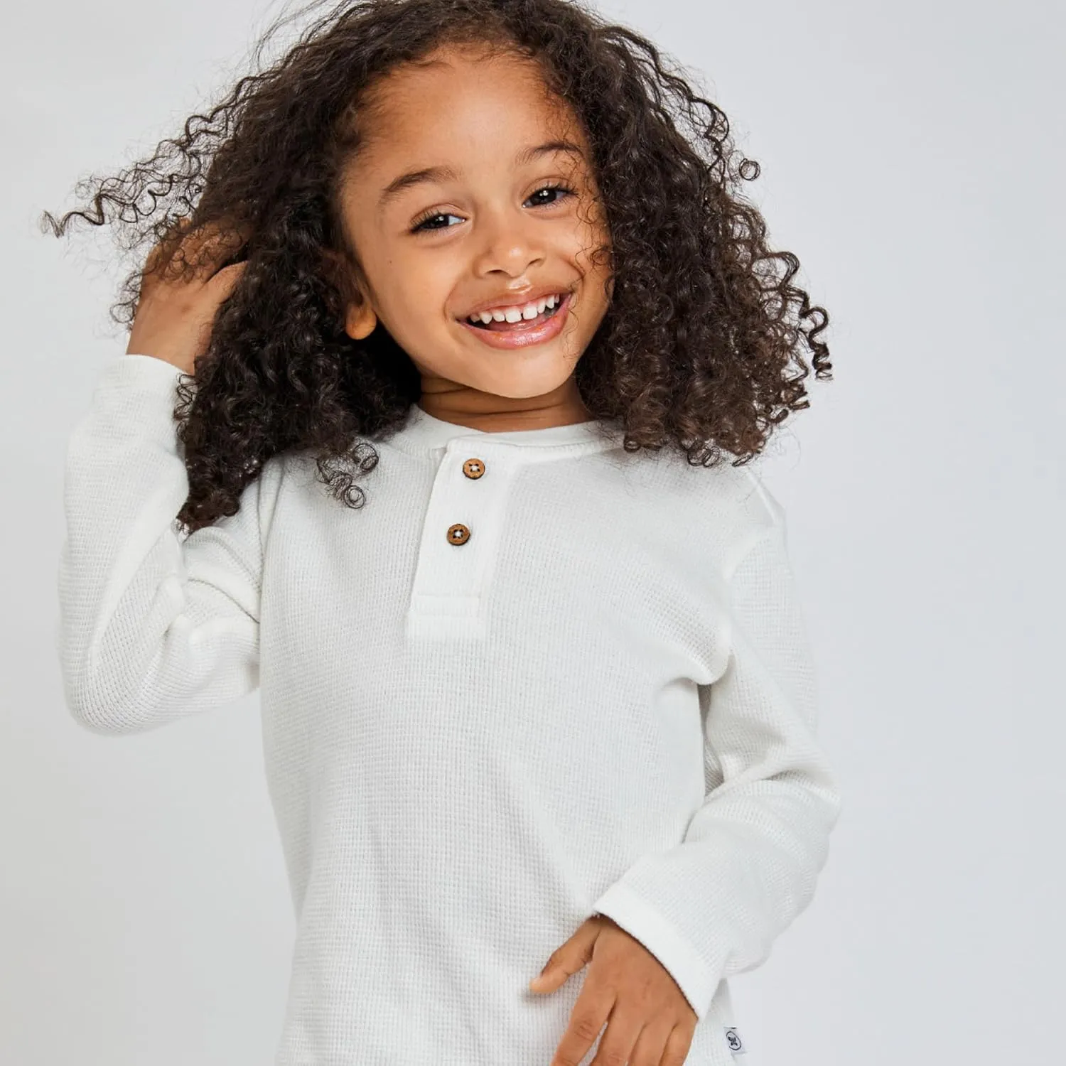 HonestBaby 5-Pack Waffle Henley Long Sleeve Shirts 100% Organic Cotton for Infant Baby and Toddler Boys, Unisex