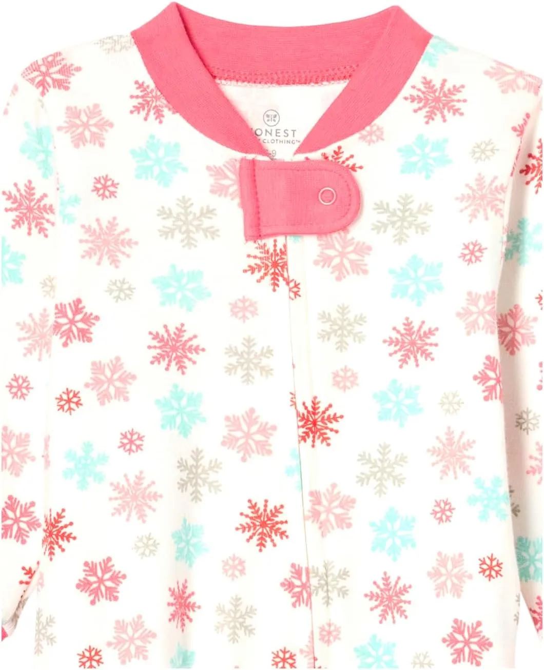 HonestBaby Baby Celebration Non-Slip Footed Pajamas One-Piece Sleeper Zip-Front Pjs 100% Organic Cotton