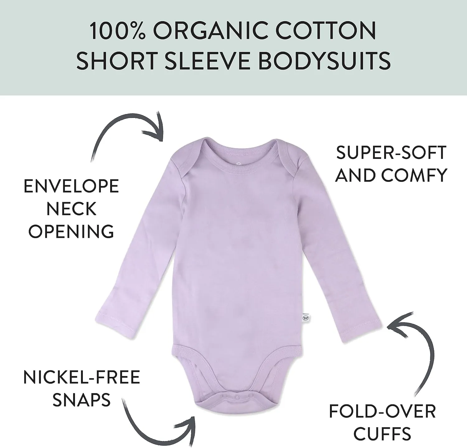 HonestBaby Baby Girls' 5-pack Long Sleeve Bodysuits One-piece 100% Organic Cotton for Infant Baby Girls', Unisex