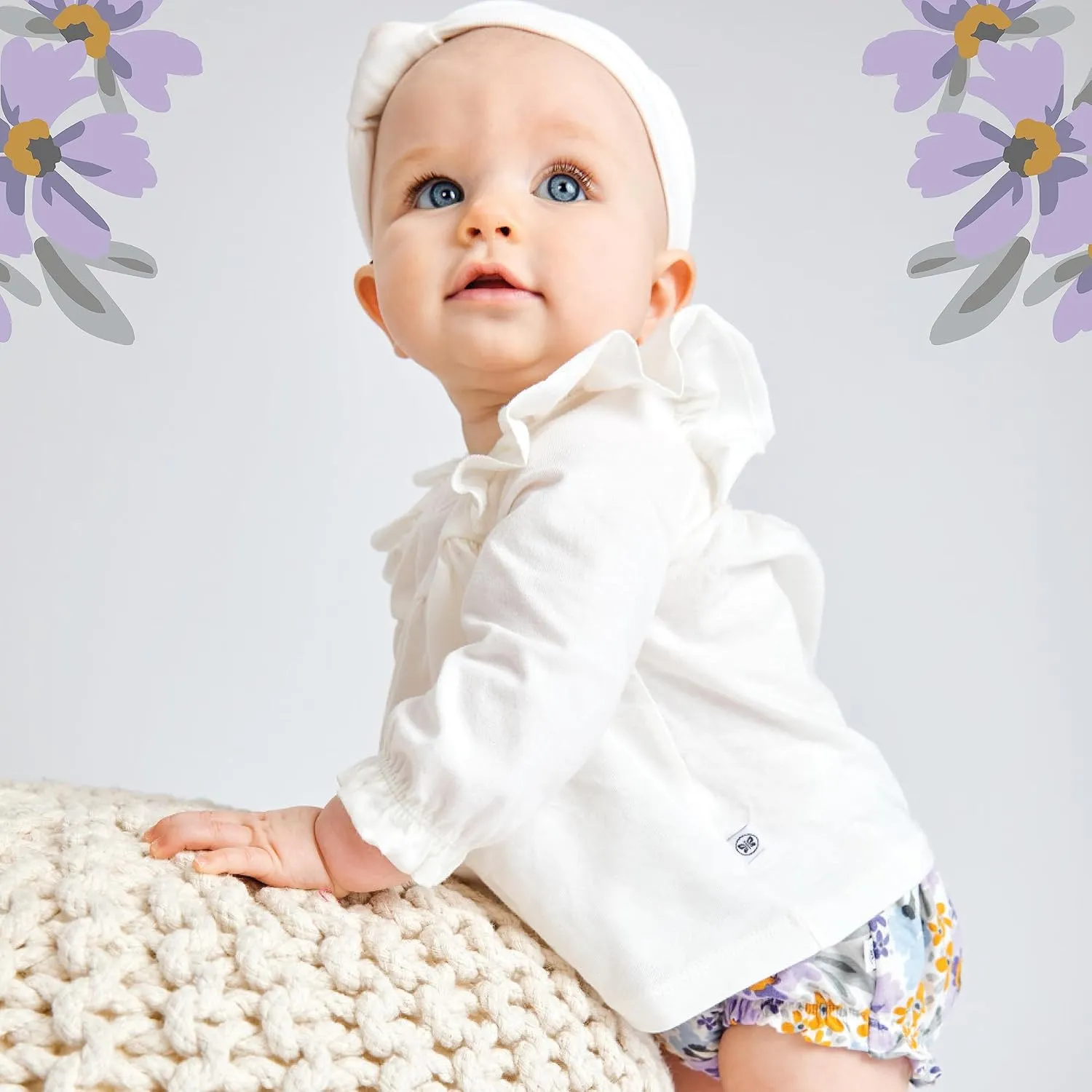 HonestBaby baby-girls Novelty Top, Bloomer & Headband Set 100% Organic Cotton for Baby and Toddler Girls