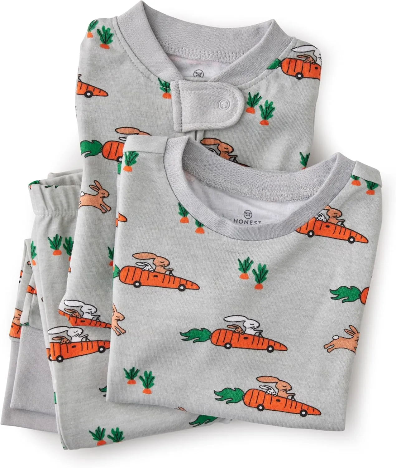 HonestBaby Baby, Toddler and Kids' 100% Organic Cotton Celebration 2-Piece Pajamas