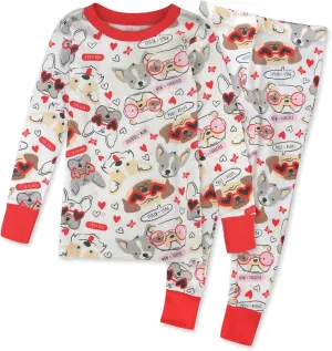 HonestBaby Baby, Toddler and Kids' 100% Organic Cotton Celebration 2-Piece Pajamas