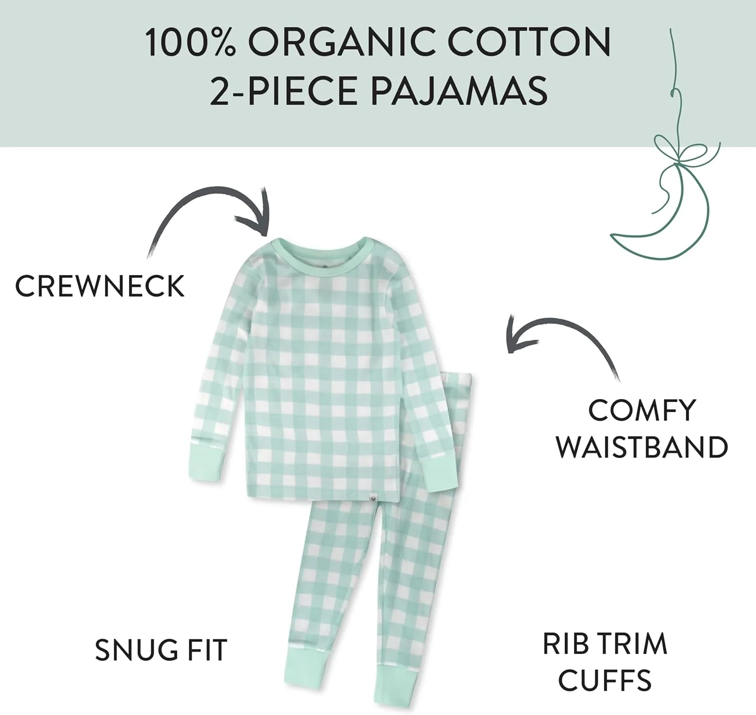HonestBaby Family Matching Holiday Pajamas Organic Cotton for Men, Women, Kids, Toddlers, Baby Boys, Girls, Unisex Pets