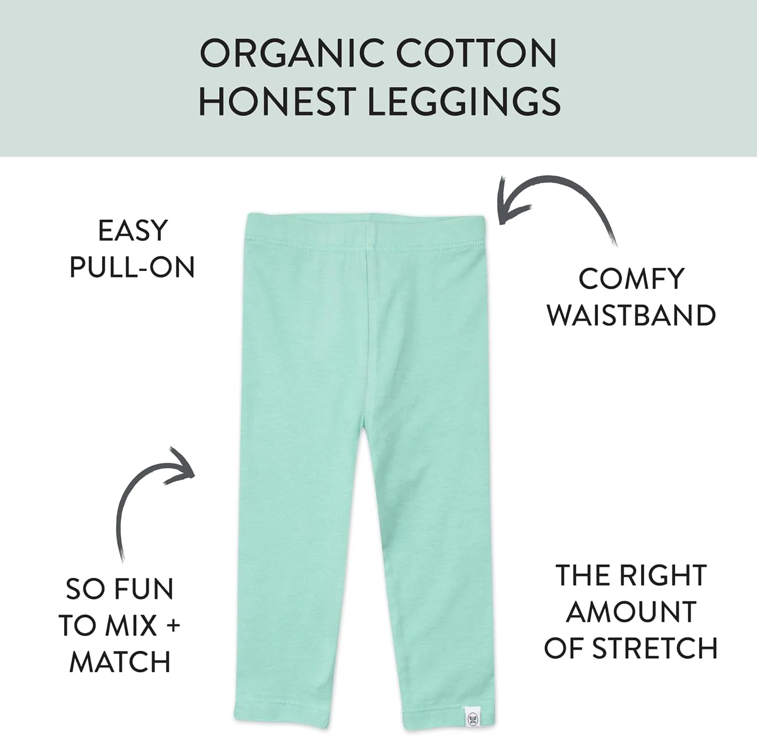 HonestBaby Multipack Leggings Skinny, Flare and Cargo Pants Organic Cotton for Infant Baby Girls, Toddlers, Little Kids
