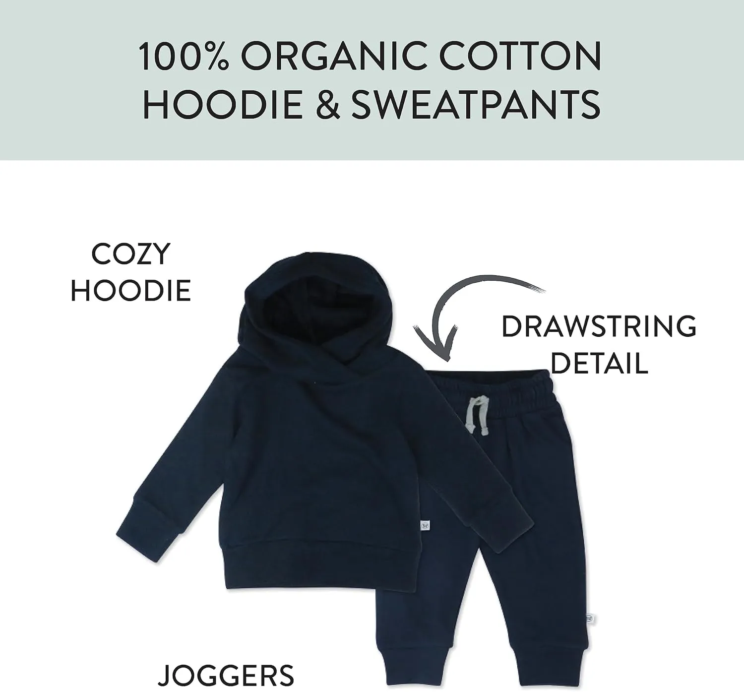 HonestBaby Multipack Pullover Hoodie Sweatshirt Jogger Sweatpant Sets Organic Cotton Baby, Toddler, Boys, Girls, Unisex