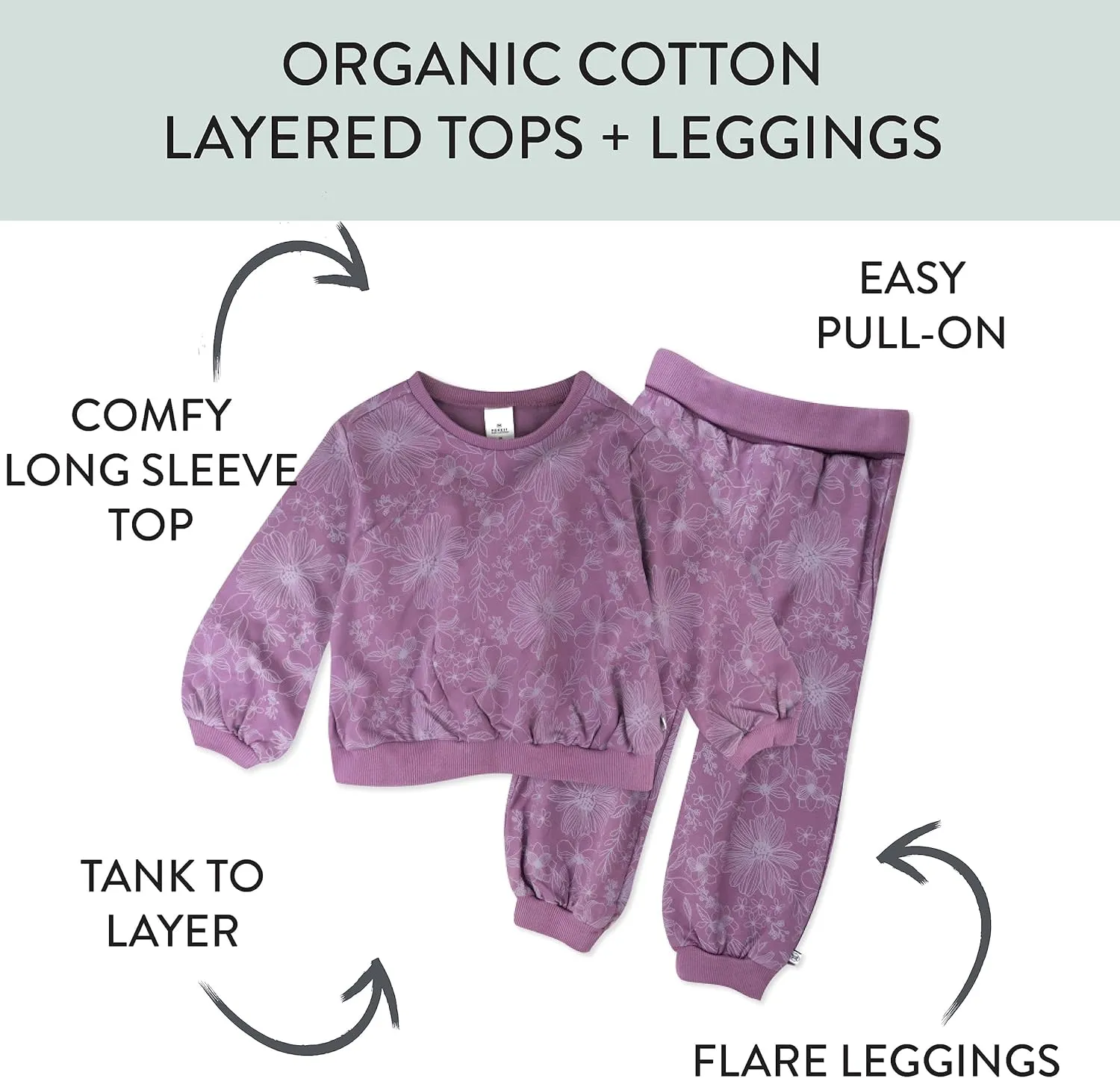 HonestBaby Multipack Pullover Hoodie Sweatshirt Jogger Sweatpant Sets Organic Cotton Baby, Toddler, Boys, Girls, Unisex