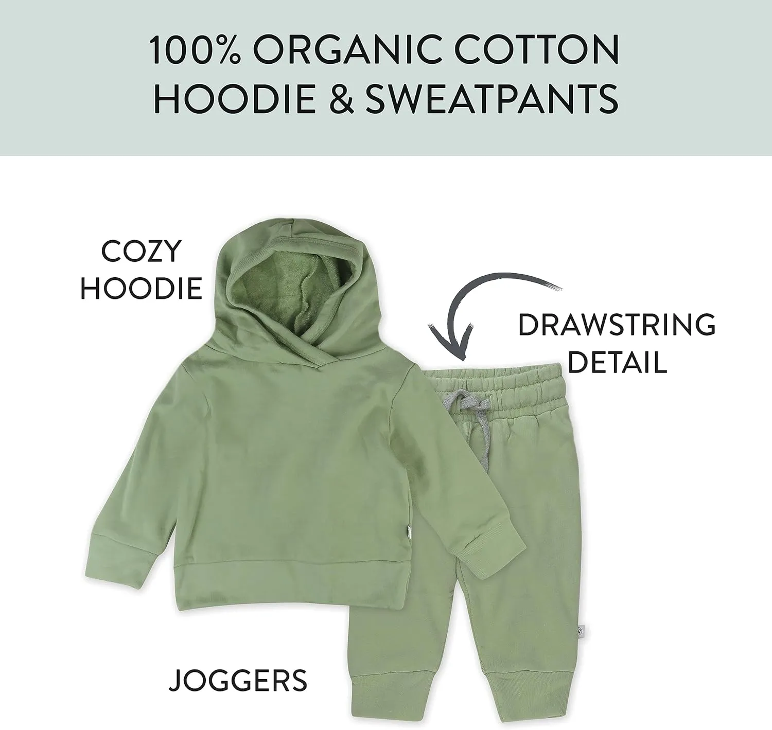 HonestBaby Multipack Pullover Hoodie Sweatshirt Jogger Sweatpant Sets Organic Cotton Baby, Toddler, Boys, Girls, Unisex