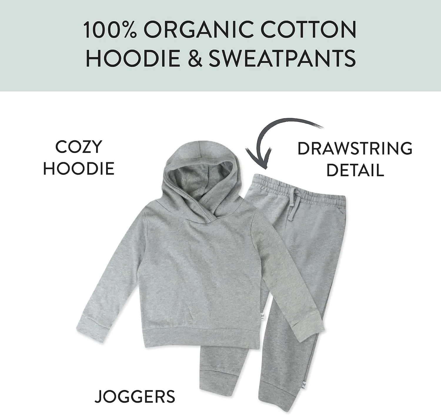 HonestBaby Multipack Pullover Hoodie Sweatshirt Jogger Sweatpant Sets Organic Cotton Baby, Toddler, Boys, Girls, Unisex