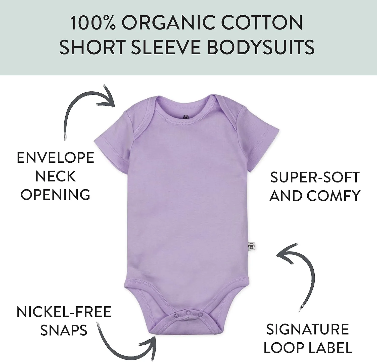 HonestBaby unisex-baby 10-pack Short Sleeve Bodysuits One-piece 100% Organic Cotton for Infant Baby Boys, Girls