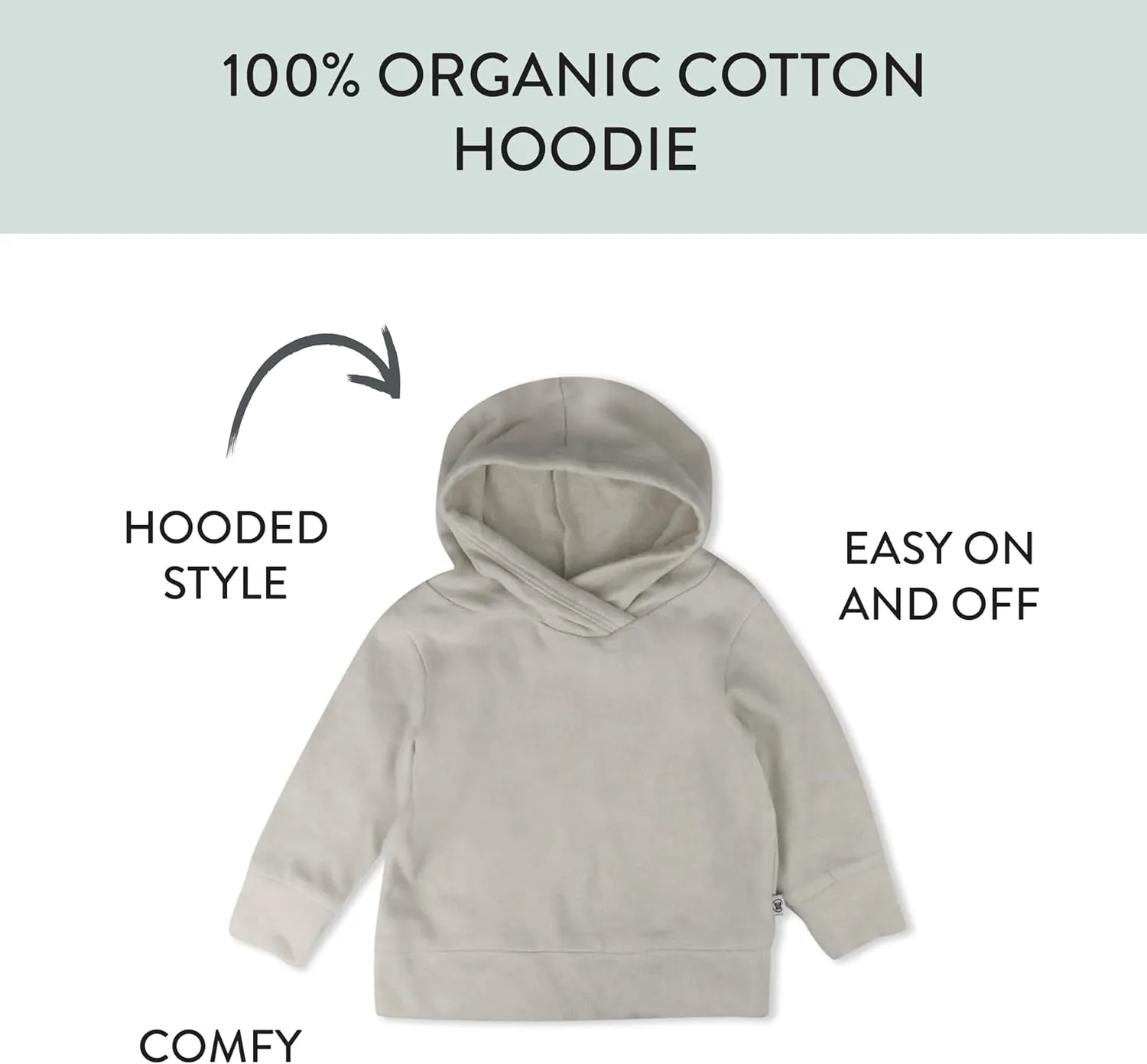 HonestBaby unisex-baby Baby Terry Hoodie 100% Organic Cotton for Toddler, Baby Boys, Girls