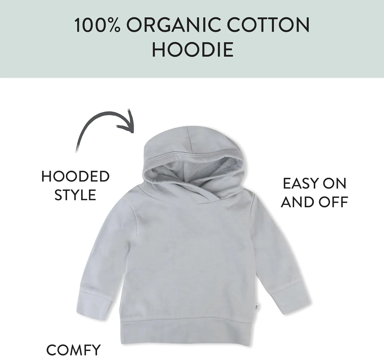 HonestBaby unisex-baby Baby Terry Hoodie 100% Organic Cotton for Toddler, Baby Boys, Girls