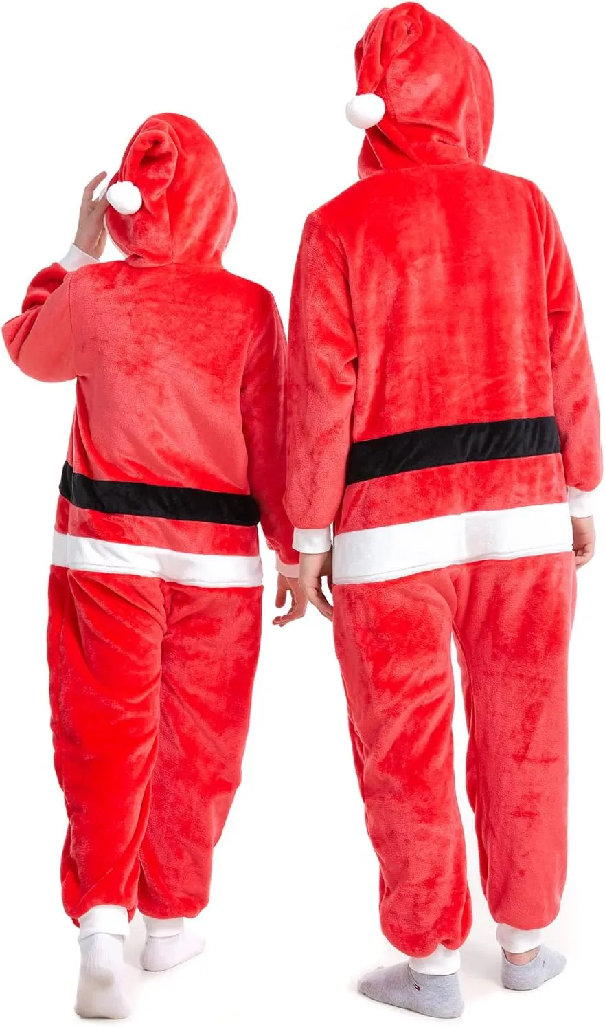 HSCTEK Kids Christmas Flannel Onesie with Hood Boys Girls