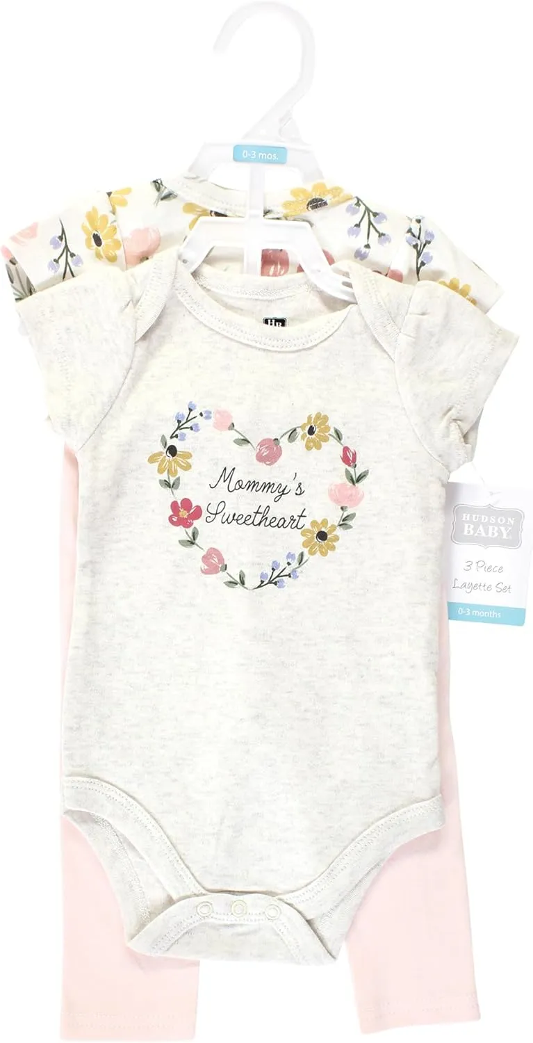 Hudson Baby Unisex Cotton Bodysuit and Pant Set