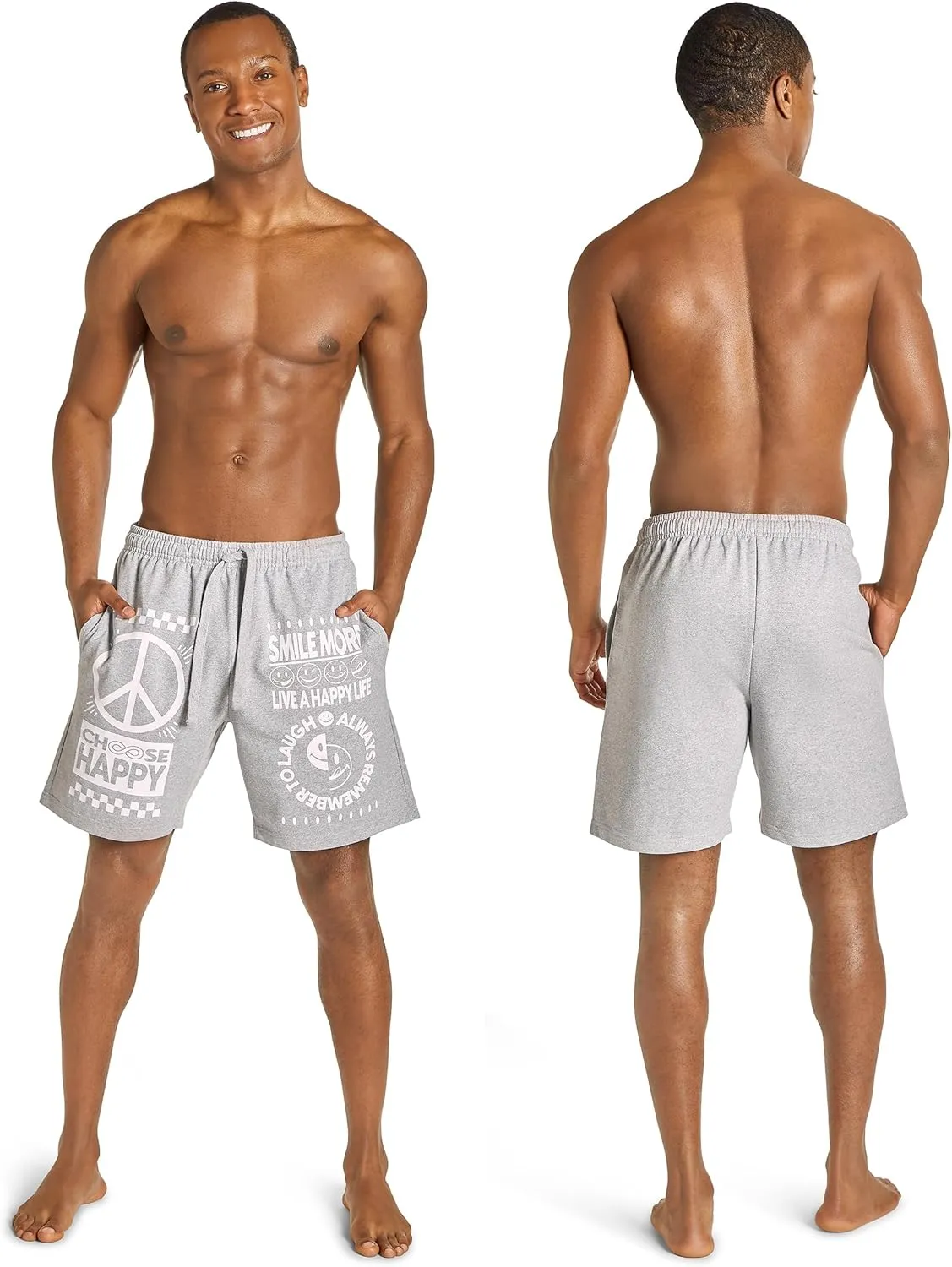 JOE BOXER Men's French Terry Pajama Shorts  Soft & Cozy Lounge Sleepwear with Elastic Waist