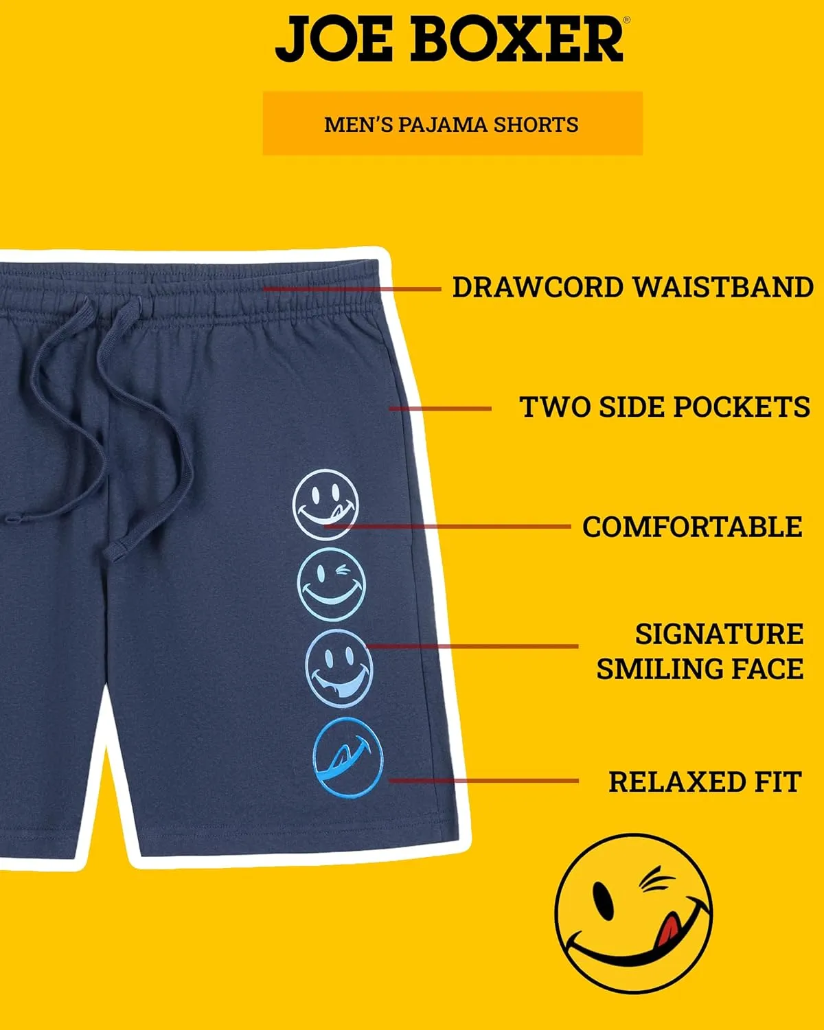 JOE BOXER Men's French Terry Pajama Shorts  Soft & Cozy Lounge Sleepwear with Elastic Waist