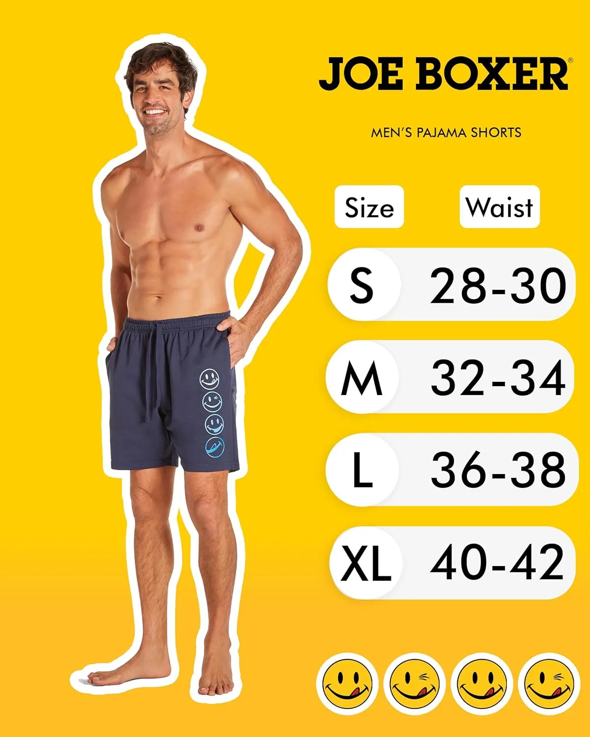 JOE BOXER Men's French Terry Pajama Shorts  Soft & Cozy Lounge Sleepwear with Elastic Waist