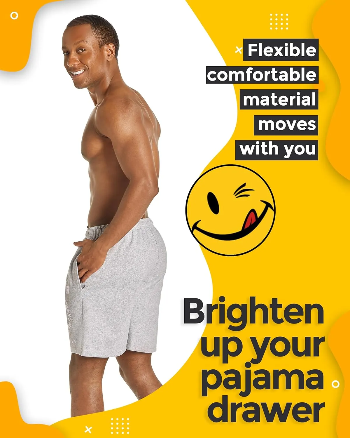 JOE BOXER Men's French Terry Pajama Shorts  Soft & Cozy Lounge Sleepwear with Elastic Waist