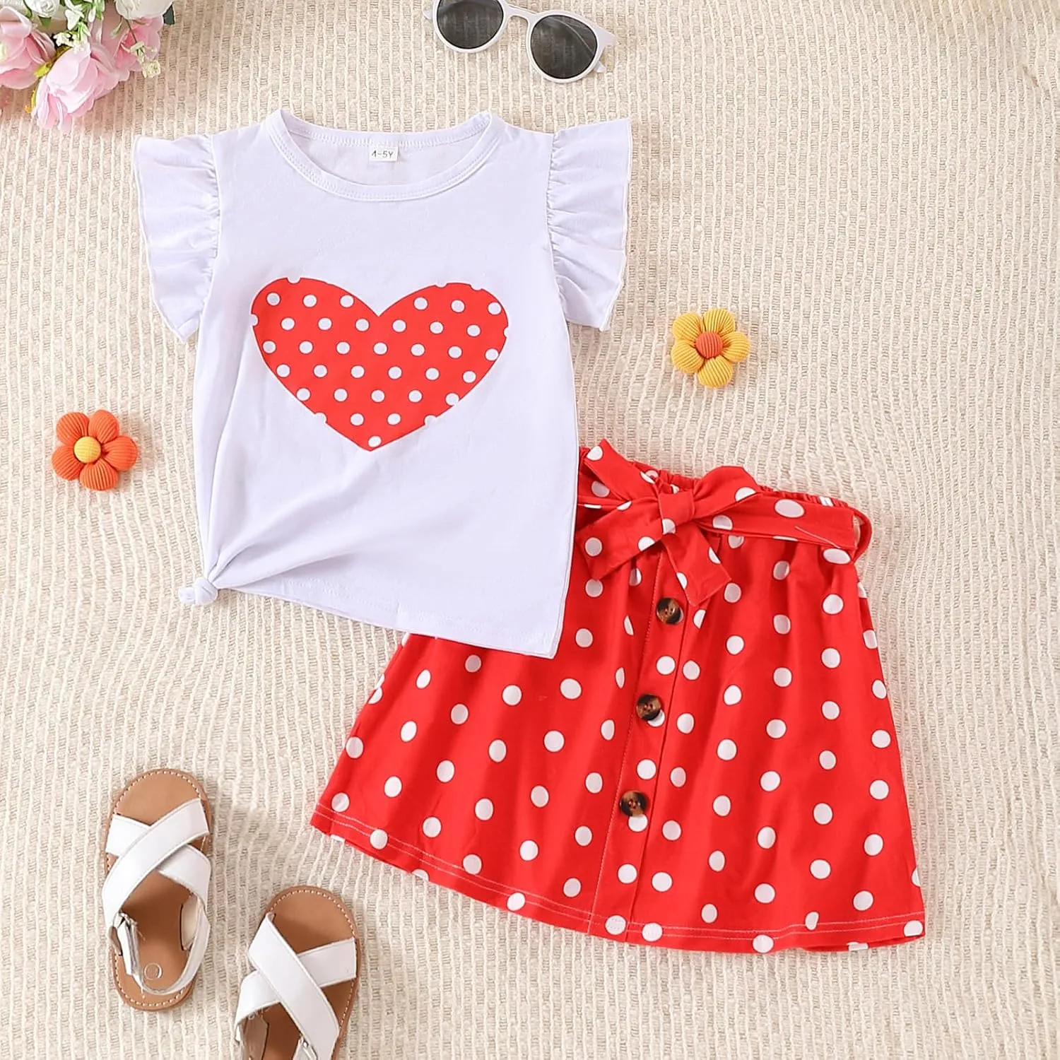 Kid Girl Clothes Shorts Set 2 Piece Outfits Summer Casual Short Sleeve Top and Shorts Set for Girls 4-7