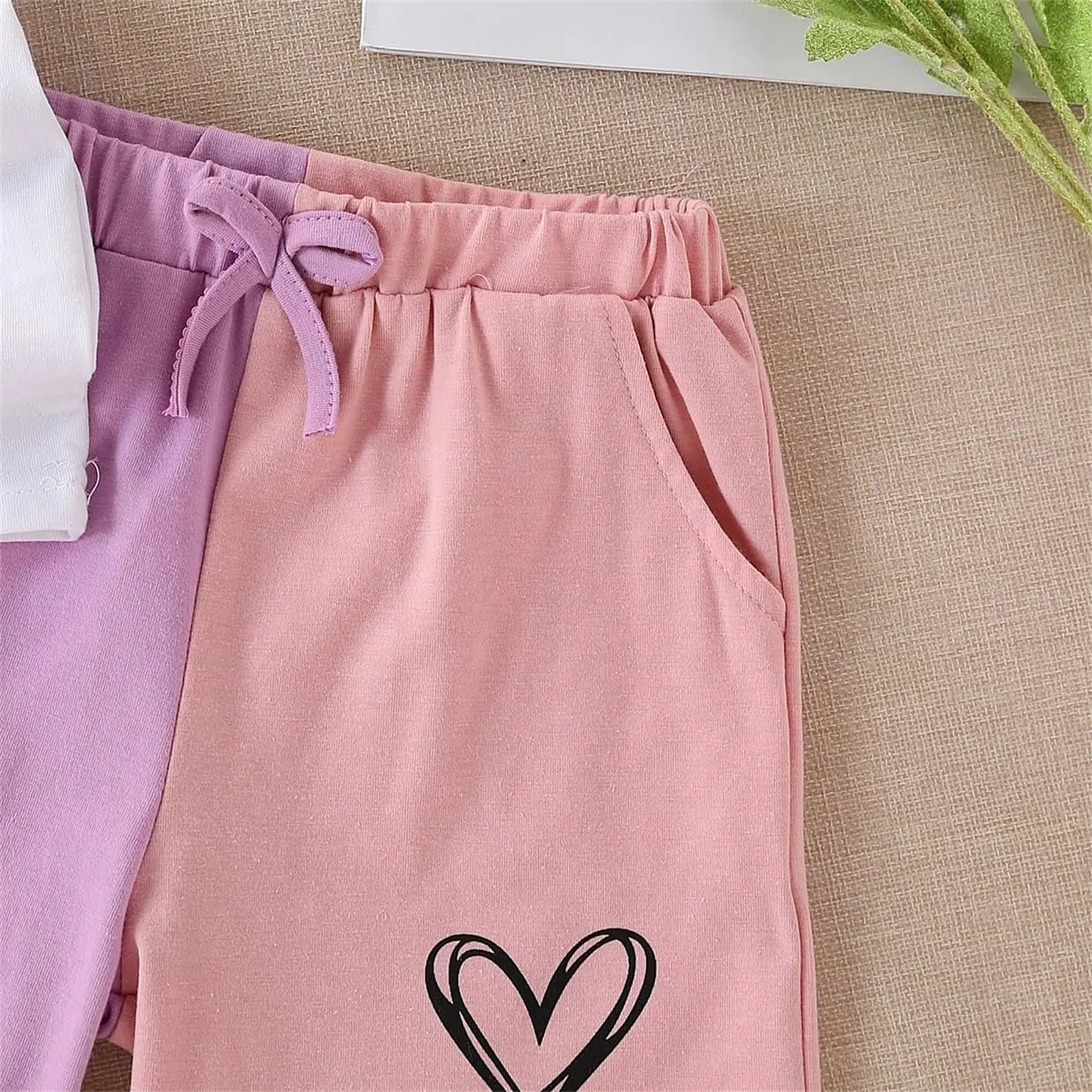 Kid Toddler Baby Girls Clothes Colorblock Print Short Sleeve T-Shirt Summer Shorts Set