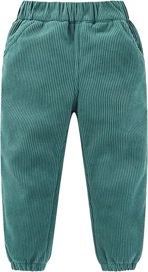 Kids Boys Solid Color Elastic Waist Joggers Sweatpants Toddler Pull-On Active Athletic Pants with Pockets Sports Pants