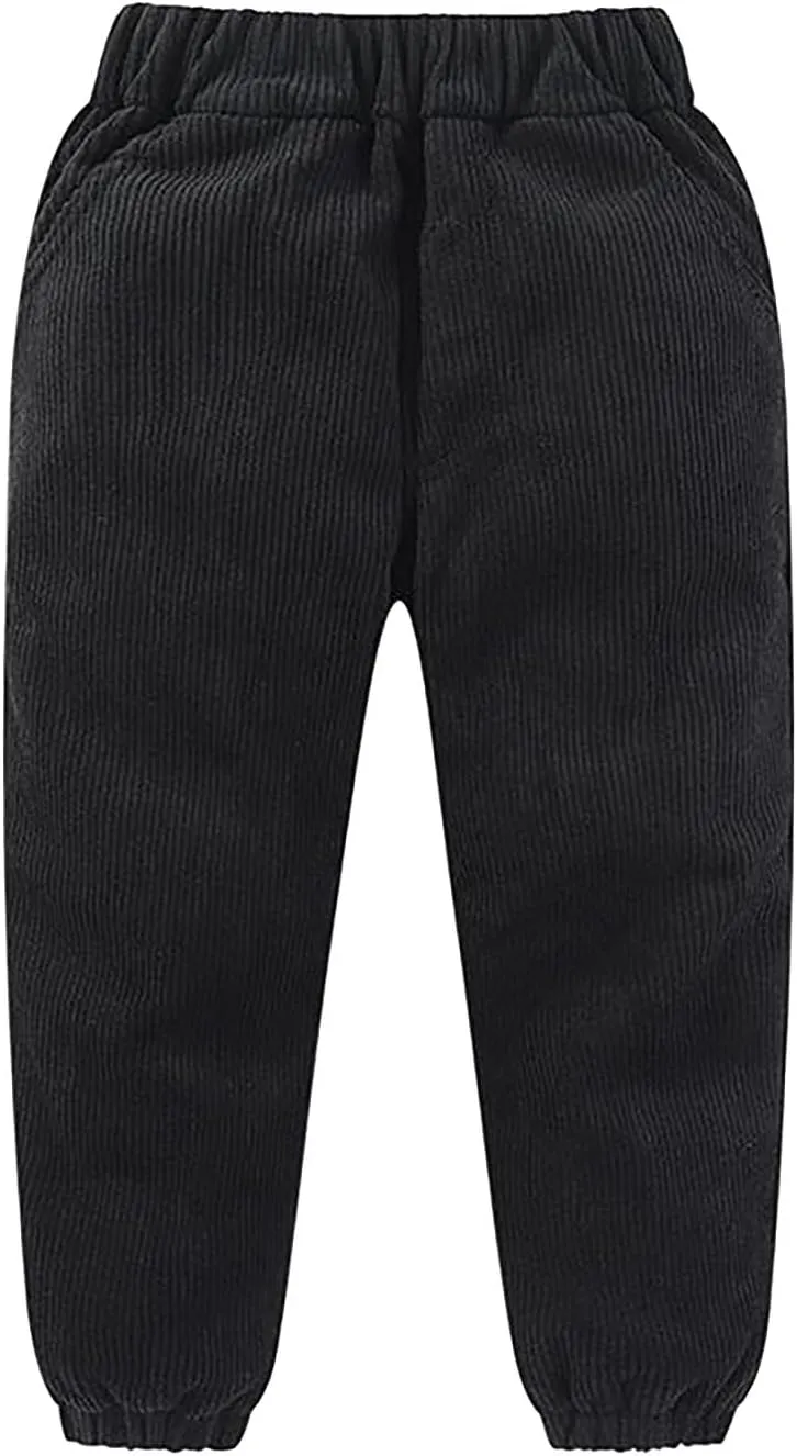 Kids Boys Solid Color Elastic Waist Joggers Sweatpants Toddler Pull-On Active Athletic Pants with Pockets Sports Pants