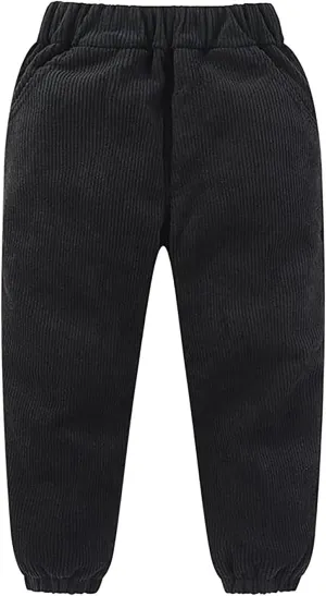 Kids Boys Solid Color Elastic Waist Joggers Sweatpants Toddler Pull-On Active Athletic Pants with Pockets Sports Pants