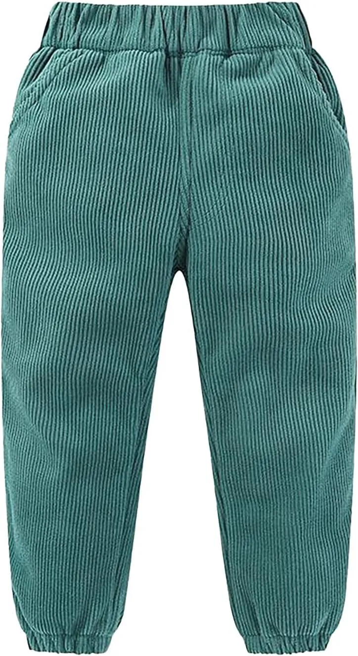 Kids Boys Solid Color Elastic Waist Joggers Sweatpants Toddler Pull-On Active Athletic Pants with Pockets Sports Pants