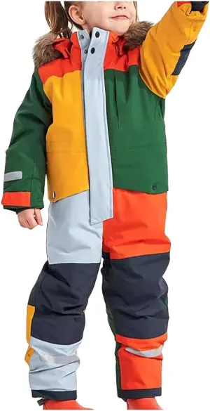 Kids Girls Boys Ski Suits Jumpsuits Waterproof Windproof One Piece Snowsuits Winter Warm Outdoor Jackets Coats