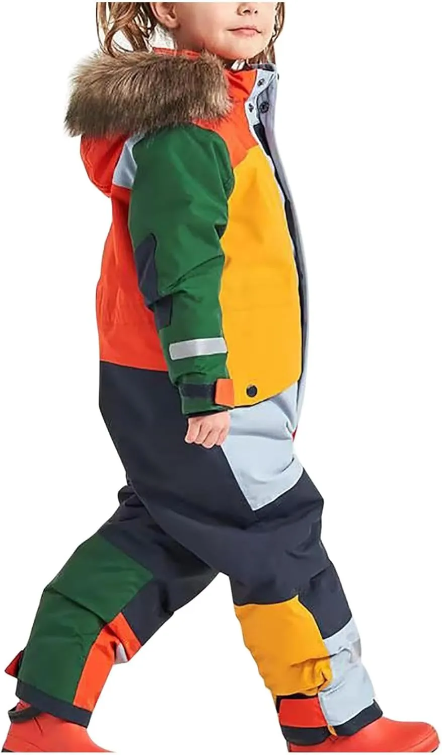 Kids Girls Boys Ski Suits Jumpsuits Waterproof Windproof One Piece Snowsuits Winter Warm Outdoor Jackets Coats