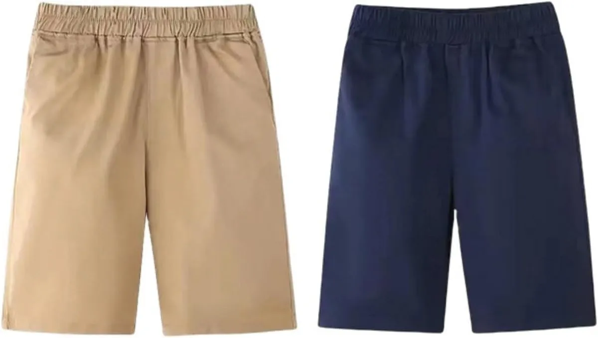 Kids Pull-On Shorts Boys Girls Elastic Waist Pull-Up Quick 𝐃ry Lightweight Running Athletic Shorts with Pockets