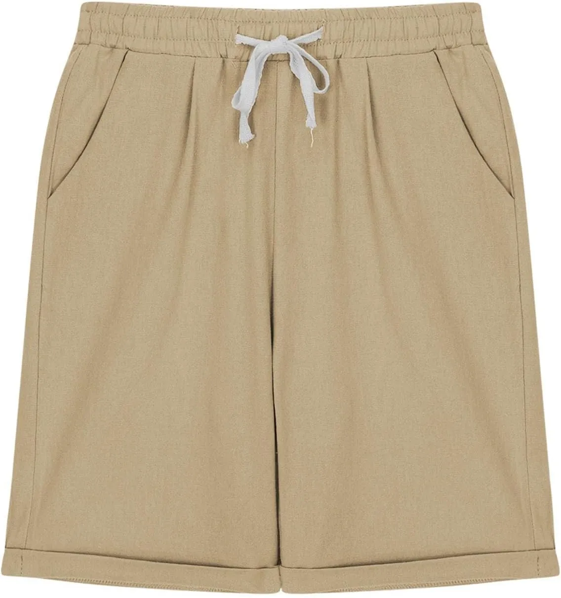 Kids Teens Girls Elastic Waist Knee Length Casual Cotton Shorts with 𝐃rawstring Leisure Joggers Trousers