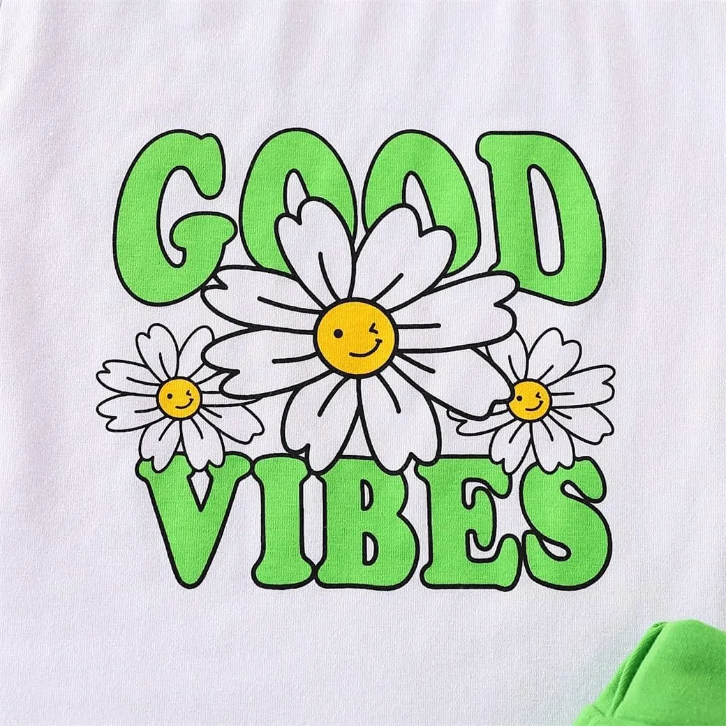 Kids Toddler Girl Summer Clothes Letter Printed T-Shirt Top＋ Floral Skirt 2pcs Girl's Skirt Set