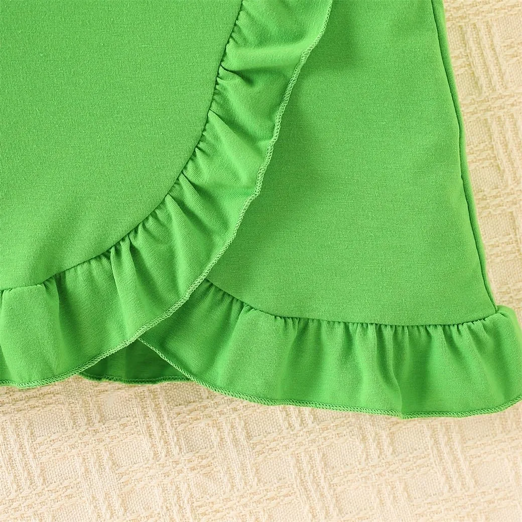 Kids Toddler Girl Summer Clothes Letter Printed T-Shirt Top＋ Floral Skirt 2pcs Girl's Skirt Set