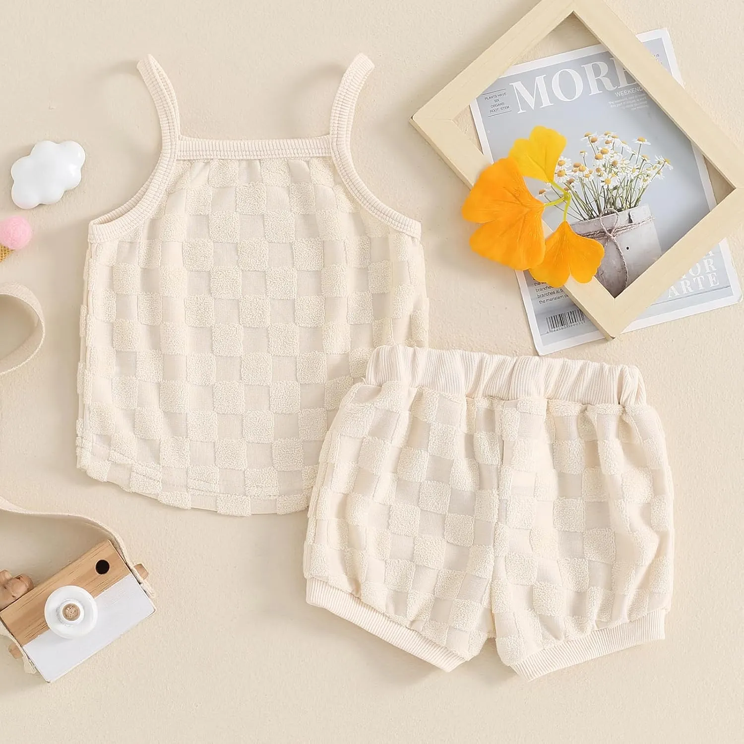 Kuriozud Baby Girl Summer Clothes Sleeveless Tank Top Shorts Set Cute Toddler Girl Outfit Aged 3 6 12 18 24 Months 2T 3T