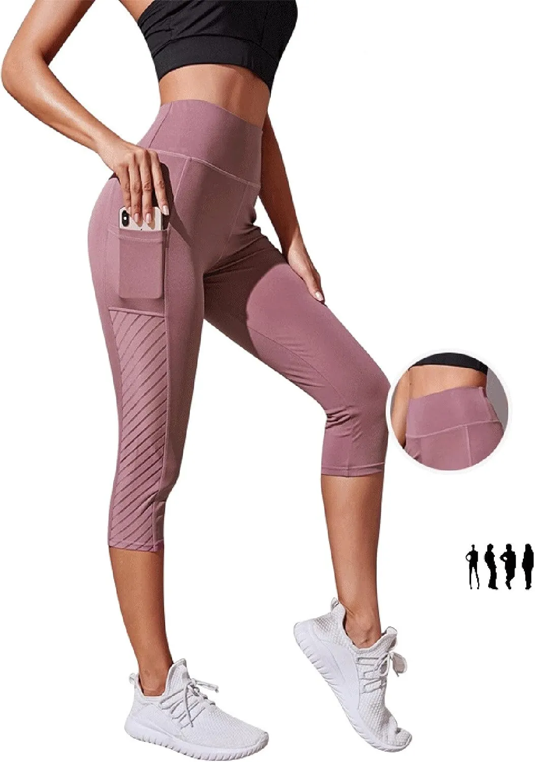 Leggings for Women Butt Lift Thin Tummy Control High Waist Gym Sports Yoga Leggings Athletic Cropped Pants with Pocket
