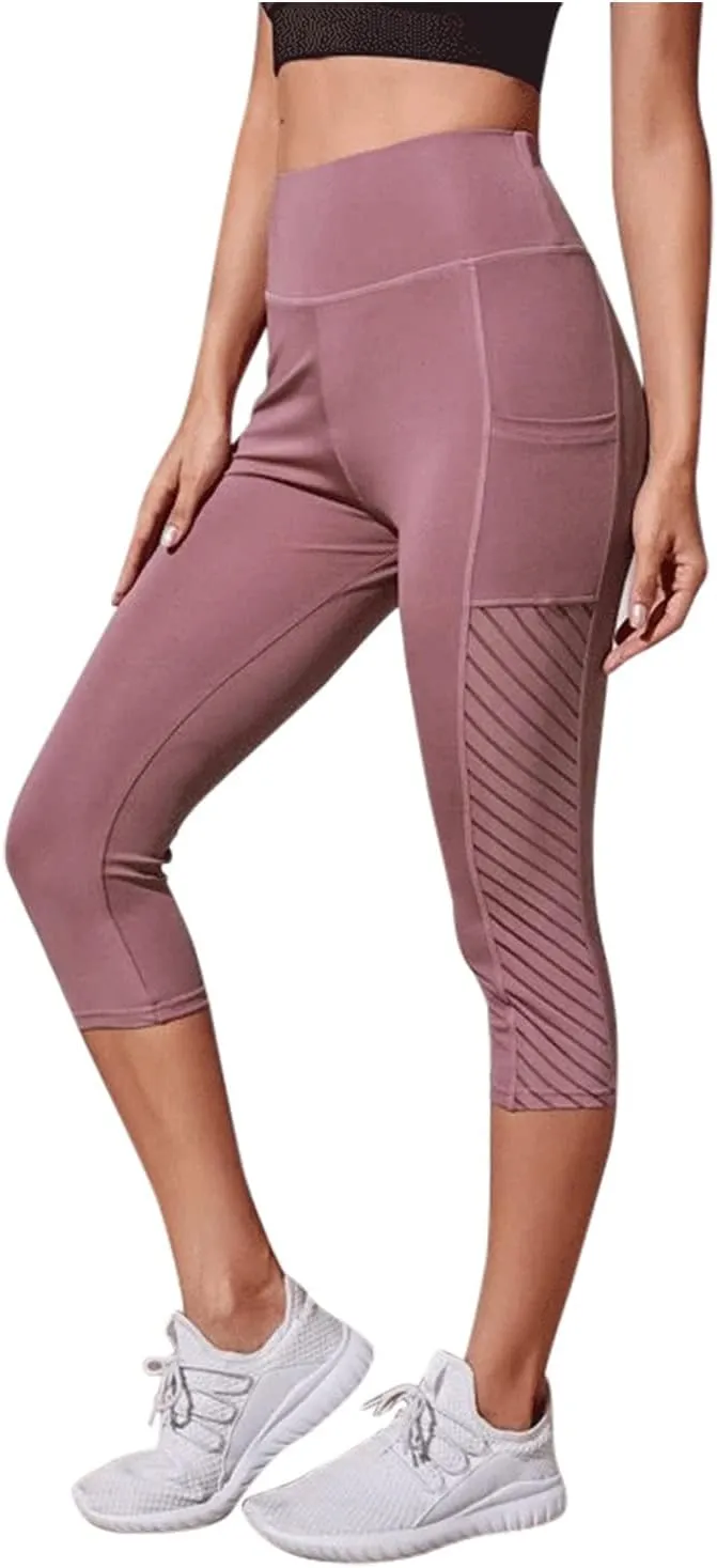 Leggings for Women Butt Lift Thin Tummy Control High Waist Gym Sports Yoga Leggings Athletic Cropped Pants with Pocket
