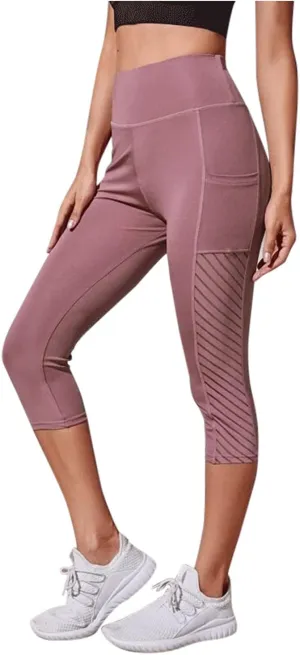 Leggings for Women Butt Lift Thin Tummy Control High Waist Gym Sports Yoga Leggings Athletic Cropped Pants with Pocket