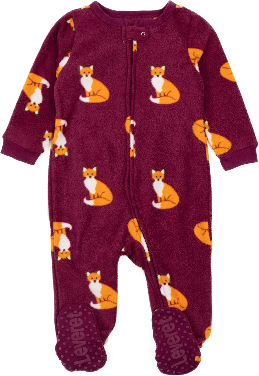 Leveret Kids Baby Boys Girls Footed Fleece Pajamas Variety of Styles (Size 3 Months-5 Years)