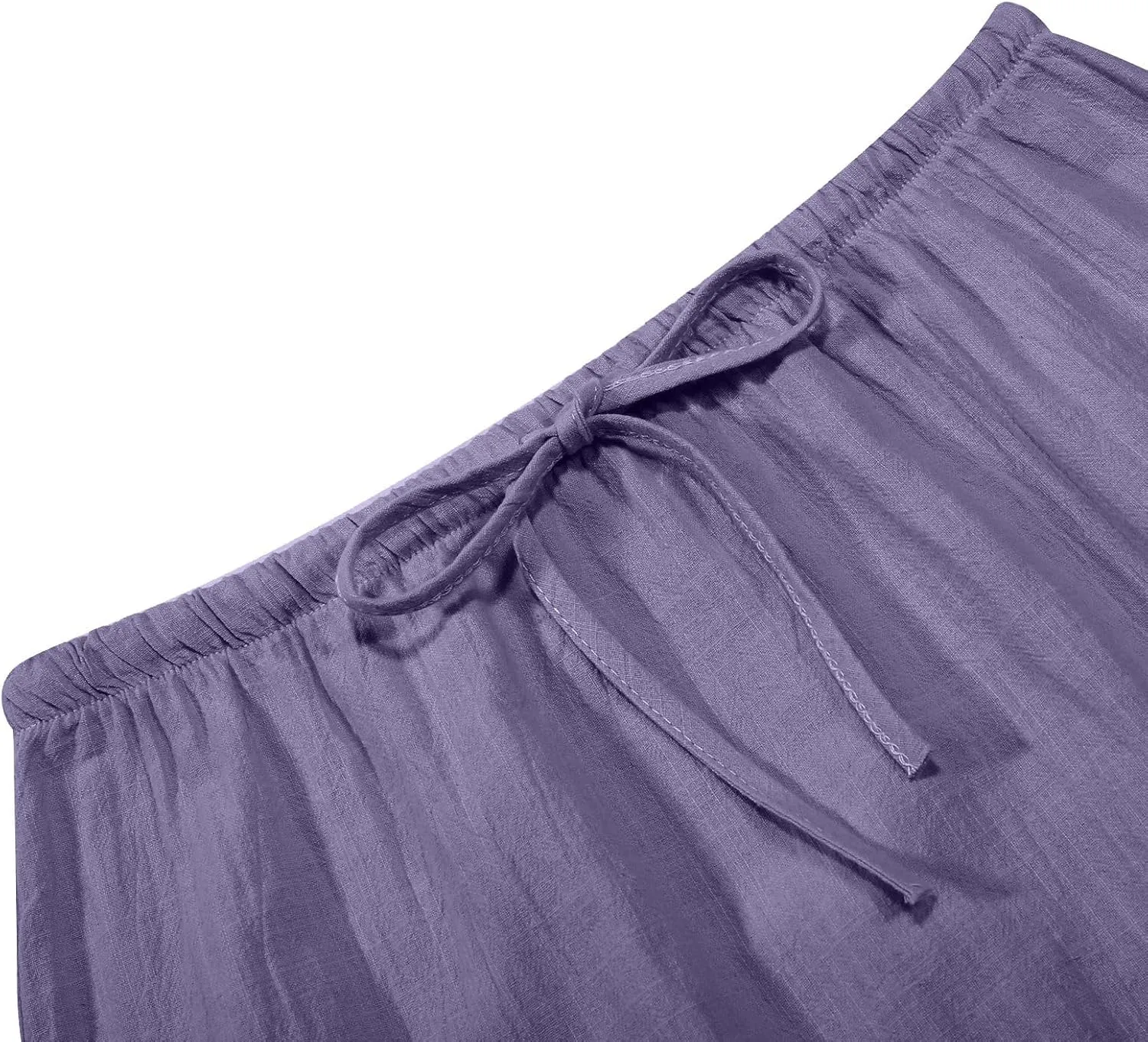 Linen Maxi Skirts for Women Trendy Summer Comfy Drawstring Waist A Line Skirts Cute Vacation Boho Long Flowy