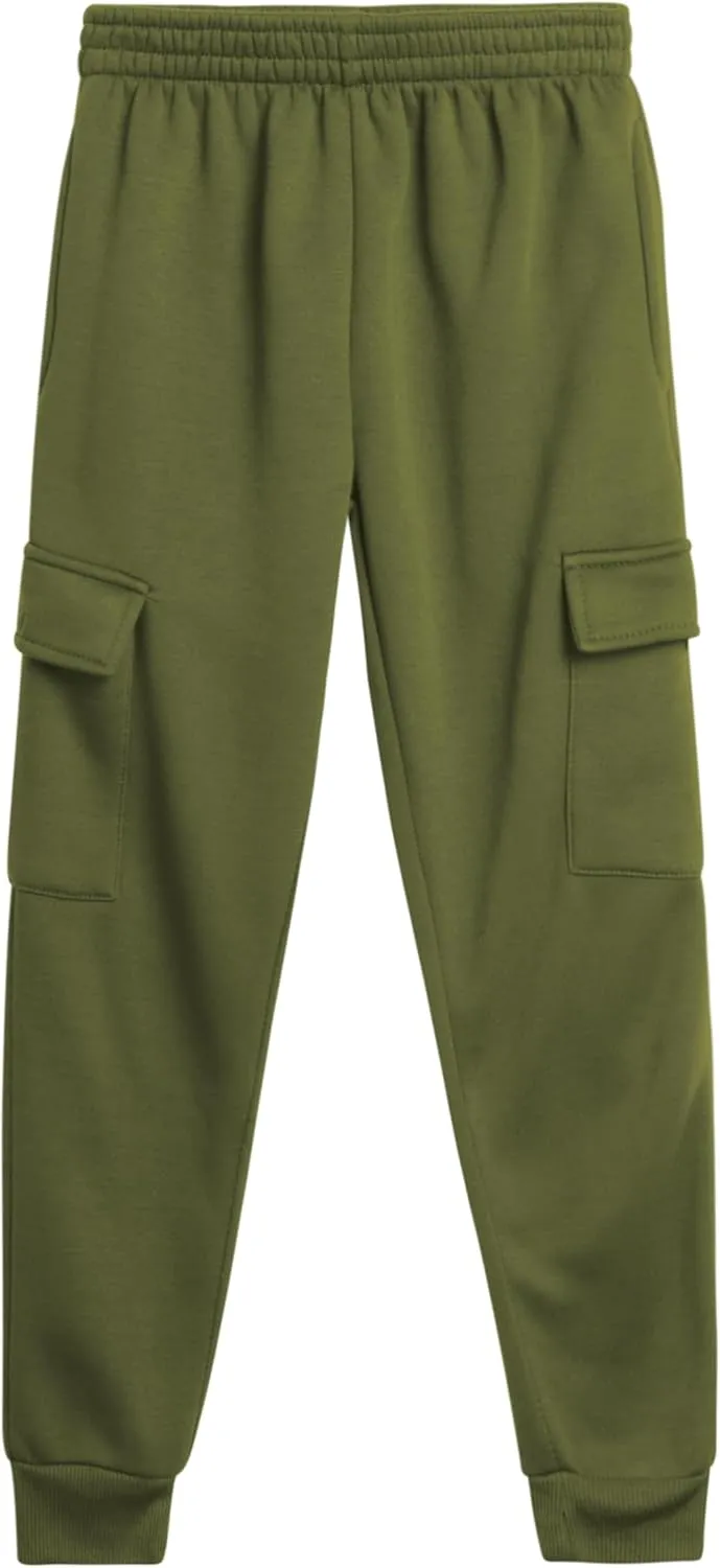 Little Boys' Fleece Jogger Set - 2 Piece Basic Solid Pullover Hoodie and Cargo Jogger Sweatpants (Size: 2T-7)