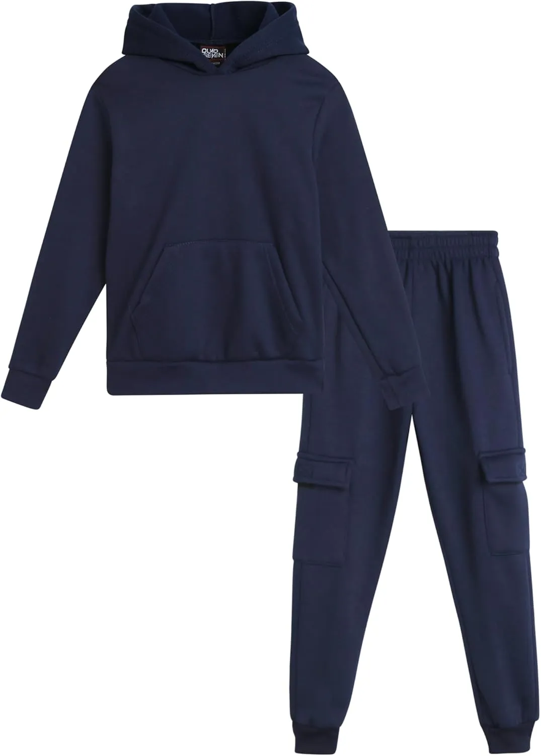 Little Boys' Fleece Jogger Set - 2 Piece Basic Solid Pullover Hoodie and Cargo Jogger Sweatpants (Size: 2T-7)
