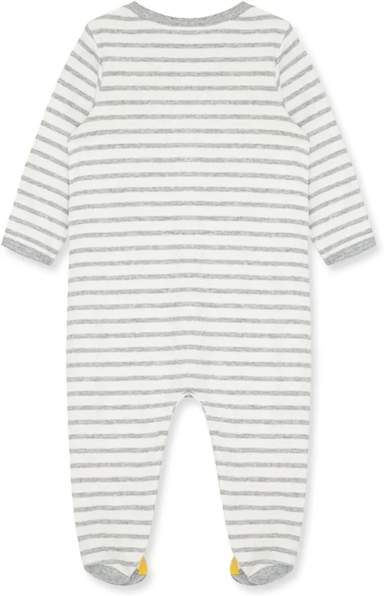 Little Me Clothes for Baby Boys' 100% Cotton Scratch-Free Tag Footie Sleeper, Preemie to 9 Months