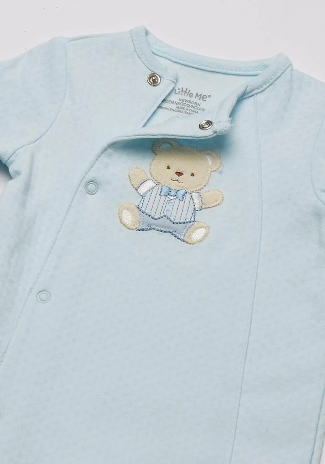 Little Me Clothes for Baby Boys' 100% Cotton Scratch-Free Tag Footie Sleeper, Preemie to 9 Months